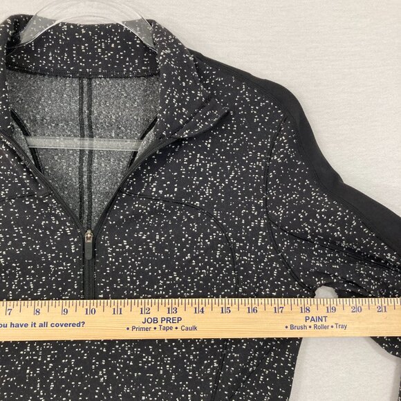 Lululemon Black White Dot Run Briskly Quarter Zip Pullover Top size 8 Athletic - Picture 6 of 12
